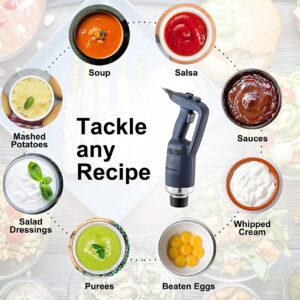 LETWOO Commercial Immersion Blender 500W Power, Hand Held Mixer with 15.7-Inch 304 Stainless Steel Removable Shaft, Electric Stick Blender Constant Speed 16000RPM - Image 2