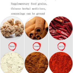 LETWOO Commercial Home Large Capacity Crusher Grains Dry Grinding Machine,Stainless Steel High Power Spice, Herb, Medicine Mill, Fine Grinding Broken Powder Machine For Household (3500gm) - Image 3