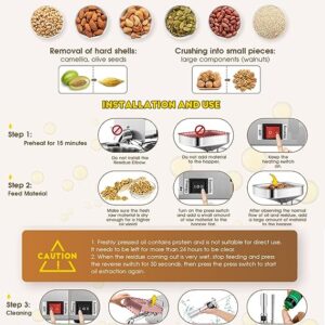 LETWOO 700W Commercial Automatic Oil Press Machine Industrial Oil pressing machine Nuts Seeds Oil Presser Pressing Machine Cold Hot Press All Stainless Steel High Oil Extractor (Model HBM-8086) - Image 3