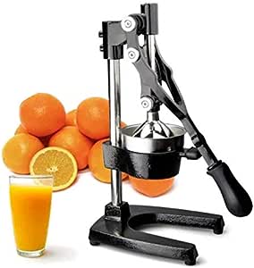 LETWOO Professional Citrus Juicer - Manual Citrus Press and Orange Squeezer - Metal Lemon Squeezer - Premium Quality Heavy Duty Manual Orange Juicer and Lime Squeezer Press Stand (Black)