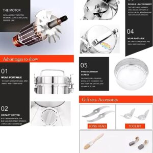 LETWOO Portable Grain Grinder Herb Grain Spice Cereal Mill Grinder Flour Powder Machine, High Speed Food Processor (350gm) - Image 3