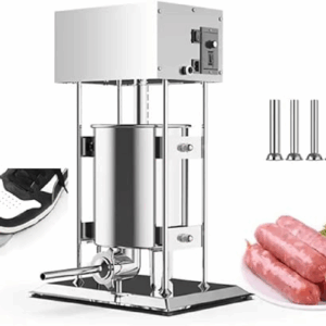 LETWOO 304 Vertical Electric Adjustable Speed Stainless Steel Heavy Duty Sausage Filler Meat Stuffer, 30LBS/15L Capacity for Commercial & Home Use, Silver