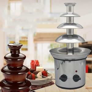 LETWOO Chocolate Fountain 4 Tiers 1250g Capacity Hot Chocolate Fondue Tower 18" Height Cheese Fountain Perfect for Nacho Cheese, BBQ Sauce, Baby Shower, Wedding, Birthday Party.
