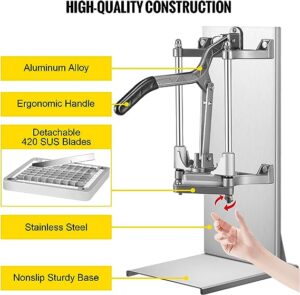 LETWOO Commercial French Fry Cutter with 4 Replacement Blades, 1/4 and 3/8 Blade Easy Dicer Chopper, 6-wedge Slicer and 6-wedge Apple Corer, Lemon Potato Cutter for French Fries with Extended Handle Brand: LTW LETWOO - Image 4