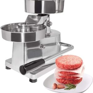 LETWOO Commercial Hamburger Press Patty Maker Stainless Steel Burger Press Tool Heavy Duty Meat Forming Processor 500 Pcs Patty Papers, Sliver (150MM) - Image 2