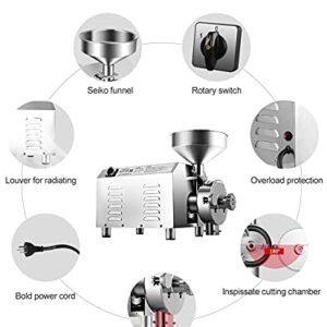 LETWOO Commercial Home-Use Grinder, Mill Machine,Pepper Grinding Flour Powder Coffee Beans mill, Sesame Peanut Walnut Almond Spices Beans Food Grinding Machine - Image 4