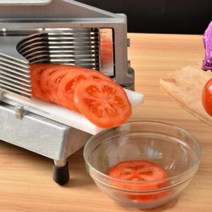 LETWOO Commercial Tomato Slicer Heavy Duty Cutter with Built-in Cutting Board for Restaurant or Home Use (3/16 Serrated Blade) - Image 3