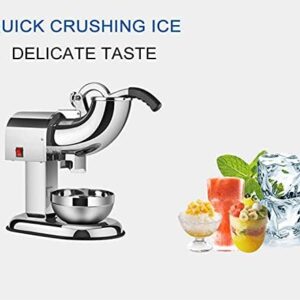 LETWOO Double Blade Electric Ice Shaver Crusher Machine Fully Stainless Steel Snow Cone Maker for Ice Cream Cold Drinks, Fruit Dessert and Cocktail 150Kg Per Hour for Home and Commercial Use - Image 2