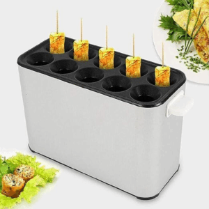 LETWOO Egg Sausage Hot Dog Roll Maker Egg Hamburger Boiler Frying Machine Omelette Master Automatic Electric Commercial 10 Tube Omelette Maker Egg Roll Maker