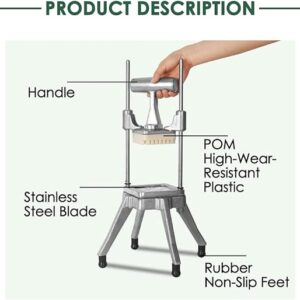 LETWOO French Fry Cutter,Commercial Restaurant French Fry Cutter Stainless Steel Food Grade Upright French Fries Cutter For Potato,Radish,Cucumber,Carrots (Chopper Model QTJ-J002) Brand: LTW LETWOO - Image 5