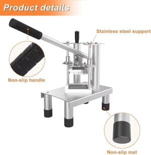 LETWOO High Quality Manual Small Cucumber Bar Cutting Machine/Vertical Fries Cutter/Potato French Fry Cutter Machine With 3 Different Sizes Blades - Image 6