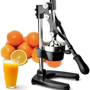 LETWOO Professional Citrus Juicer - Manual Citrus Press and Orange Squeezer - Metal Lemon Squeezer - Premium Quality Heavy Duty Manual Orange Juicer and Lime Squeezer Press Stand (Black)
