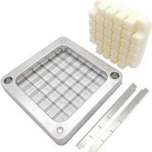 LETWOO Replacement Chopper Blade,Commercial Vegetable Cutter Dicer Blade Stainless Steel Blade&Pusher Block Set for Cutting Potatoes Cucumbers Carrots (1/2" Blade) - Image 4
