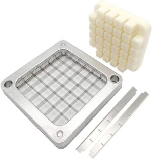 LETWOO Replacement Chopper Blade,Commercial Vegetable Cutter Dicer Blade Stainless Steel Blade&Pusher Block Set for Cutting Potatoes Cucumbers Carrots (1/2" Blade) - Image 4
