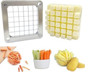LETWOO Replacement Chopper Blade,Commercial Vegetable Cutter Dicer Blade Stainless Steel Blade&Pusher Block Set for Cutting Potatoes Cucumbers Carrots (1/2" Blade) - Image 1