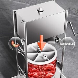 LETWOO Sausage Stuffer,Stainless Steel Sausage Maker with 4 Stuffing Tubes Attachment,Vertical Meat Sausage Stuffer Machine for Kitchen (7L) - Image 3