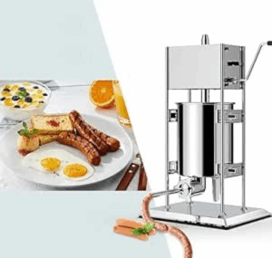 LETWOO Sausage Stuffer,Stainless Steel Sausage Maker with 4 Stuffing Tubes Attachment,Vertical Meat Sausage Stuffer Machine for Kitchen (3L)