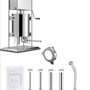 LETWOO Sausage Stuffer,Stainless Steel Sausage Maker with 4 Stuffing Tubes Attachment,Vertical Meat Sausage Stuffer Machine for Kitchen (7L) - Image 5