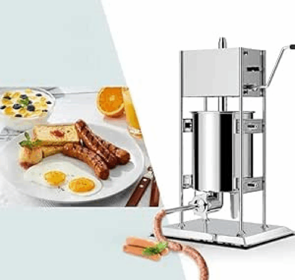 LETWOO Sausage Stuffer,Stainless Steel Sausage Maker with 4 Stuffing Tubes Attachment,Vertical Meat Sausage Stuffer Machine for Kitchen