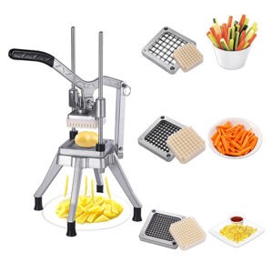 LETWOO French Fry Cutter, Commercial Restaurant French Fry Cutter Stainless Steel Food Grade Upright French Fries Cutter For Potato, Radish,Cucumber,Carrots (1/2INCH 1/4INCH & 3/8IN Blades)