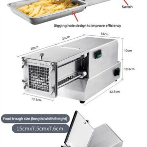 LETWOO French Fry Cutter, Commercial Restaurant French Fry Cutter Stainless Steel Food Grade Upright French Fries Cutter For Potato, Radish,Cucumber,Carrots (1/2INCH 1/4INCH & 3/8IN Blades) - Image 2