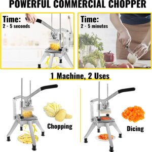 LETWOO French Fry Cutter, Commercial Restaurant French Fry Cutter Stainless Steel Food Grade Upright French Fries Cutter For Potato, Radish,Cucumber,Carrots (1/2INCH 1/4INCH & 3/8IN Blades) - Image 3
