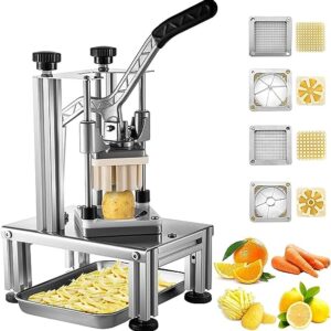 LETWOO Commercial French Fry Cutter with 4 Replacement Blades, 1/4" and 3/8" Blade Easy Dicer Chopper, 6-Wedge Slicer and 6-Wedge Apple Corer, Lemon Potato Cutter for French Fries with Extended Handle Brand: LTW LETWOO