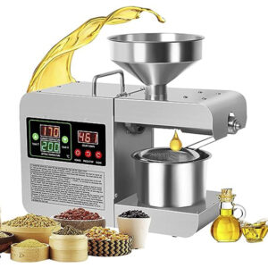 LETWOO Electric Oil Press Machine 820W Cold Hot Press Stainless Steel Seed Oil Maker 40-240℃ Temperature Adjustable Automatic Organic Oil Extractor for Commercial Home Kitchen