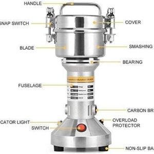 LETWOO Portable Grain Grinder Herb Grain Spice Cereal Mill Grinder Flour Powder Machine, High Speed Food Processor (150gm) - Image 2