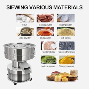 LETWOO 90W Electric Vibrating Sieving Machine Automatic Sieve Shaker Stainless Steel Sifter Shaker Machine 200 Mesh 250 Mesh 300 Mesh Flour Sifter 1400-1680/MIN for Powder Particles Liquid - Image 6