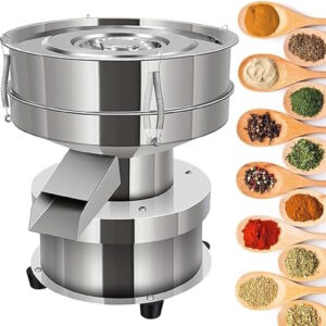 LETWOO 90W Electric Vibrating Sieving Machine Automatic Sieve Shaker Stainless Steel Sifter Shaker Machine 200 Mesh 250 Mesh 300 Mesh Flour Sifter 1400-1680/MIN for Powder Particles Liquid