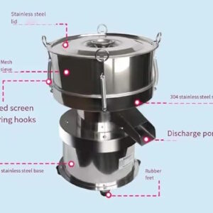 LETWOO 90W Electric Vibrating Sieving Machine Automatic Sieve Shaker Stainless Steel Sifter Shaker Machine 200 Mesh 250 Mesh 300 Mesh Flour Sifter 1400-1680/MIN for Powder Particles Liquid - Image 2
