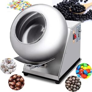 LETWOO Chocolate Sugar Coating Machine, 2-5kg/H Chocolate Coating Polishing Machine Coater Sugar Ball Coating Drying Machine, for Sugar Ball, Machine-External Heating 1000W, Pot Diameter: 300MM, 280W