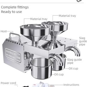 LETWOO Commercial Double Head Oil Press Machine Automatic Electric Oil Press Extractor 304 Stainless Steel Cold/Heat Oil Press expeller Easily Extract Nut Peanut Sesame Walnut Oil - Image 7
