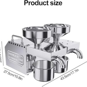 LETWOO Commercial Double Head Oil Press Machine Automatic Electric Oil Press Extractor 304 Stainless Steel Cold/Heat Oil Press expeller Easily Extract Nut Peanut Sesame Walnut Oil - Image 4
