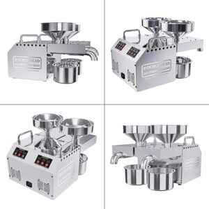 LETWOO Commercial Double Head Oil Press Machine Automatic Electric Oil Press Extractor 304 Stainless Steel Cold/Heat Oil Press expeller Easily Extract Nut Peanut Sesame Walnut Oil - Image 3