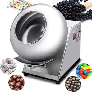LETWOO Chocolate Sugar Coating Machine, 2-5kg/H Chocolate Coating Polishing Machine Coater Sugar Ball Coating Drying Machine, for Sugar Ball, Machine-External Heating 1000W, Pot Diameter: 300MM, 280W