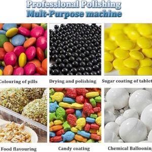 LETWOO Chocolate Sugar Coating Machine, 2-5kg/H Chocolate Coating Polishing Machine Coater Sugar Ball Coating Drying Machine, for Sugar Ball, Machine-External Heating 1000W, Pot Diameter: 300MM, 280W - Image 4