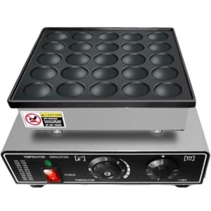 LETWOO I10V Commercial 25PCS Mini Pancake Maker,950W LETWOO Pancake Baker Machine,Non-stick Dorayaki Maker, Dutch Poffertjes Grill, Stainless Steel, Breakfast, Snacks, Desserts - Image 3