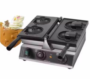 Bear shape waffle maker ice cream waffle cake bubble waffle bowl maker