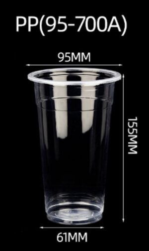 Professional 95mm diameter bubble tea cups 1000 pack