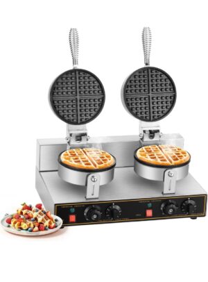 LETWOO double waffle maker commercial 2400W power